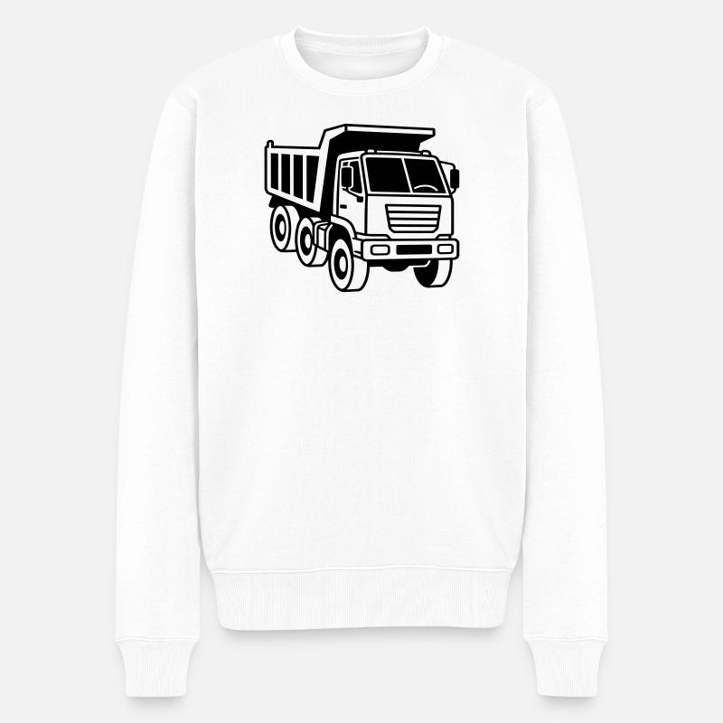 Camion-benne - Pull Premium bio Homme - blanc