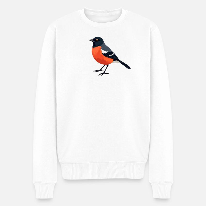Gimpel Vogel - Männer Premium Bio Pullover - Weiß