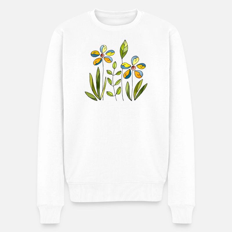 Fleur - Pull Premium bio Homme - blanc