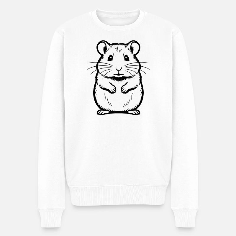 Hamster - Männer Premium Bio Pullover - Weiß
