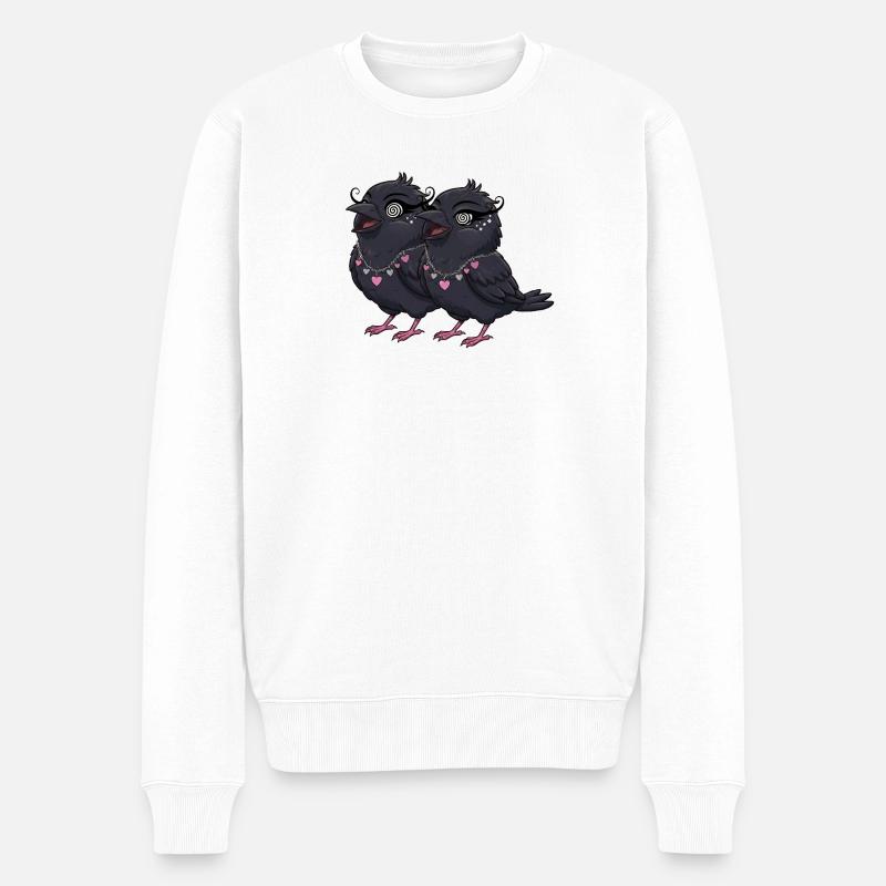 Raben Girls mit Herzketten - Männer Premium Bio Pullover - Weiß