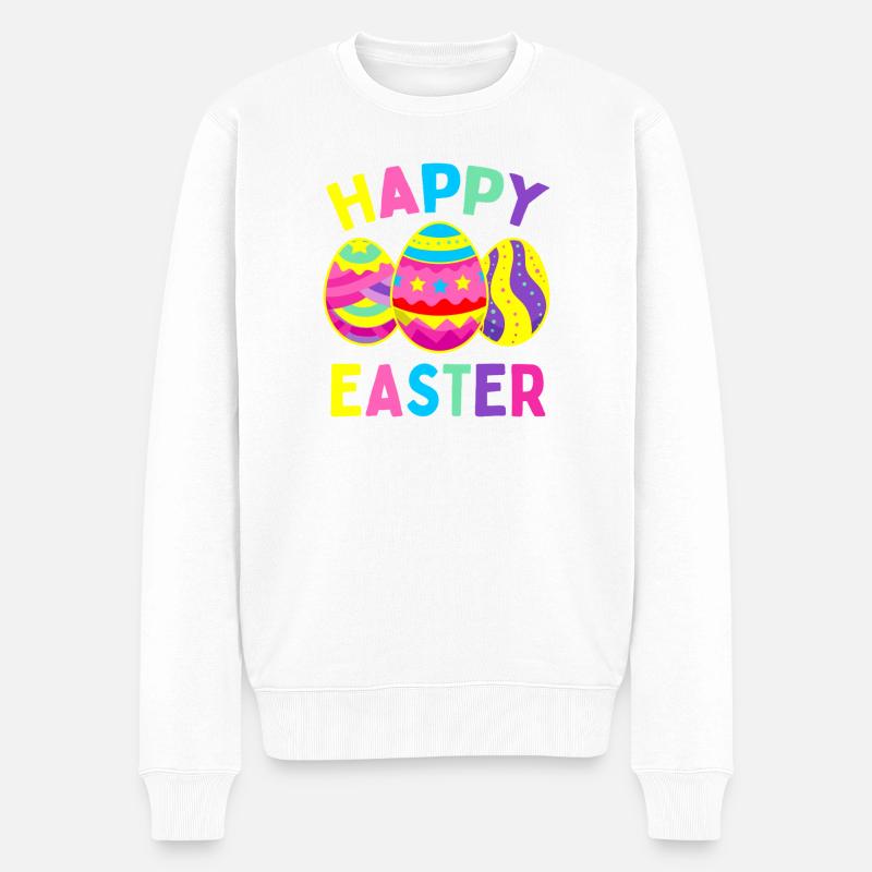 Vivid Easter Eggs Parade - Men's Premium Organic Jumper - white