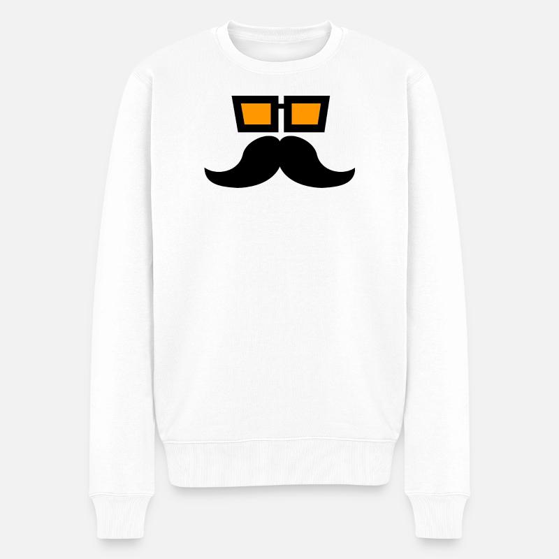 moustache - Pull Premium bio Homme - blanc