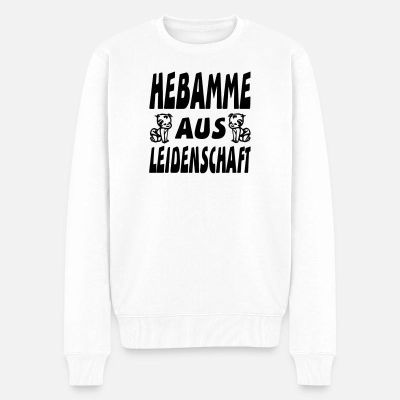 Hebamme - Männer Premium Bio Pullover - Weiß