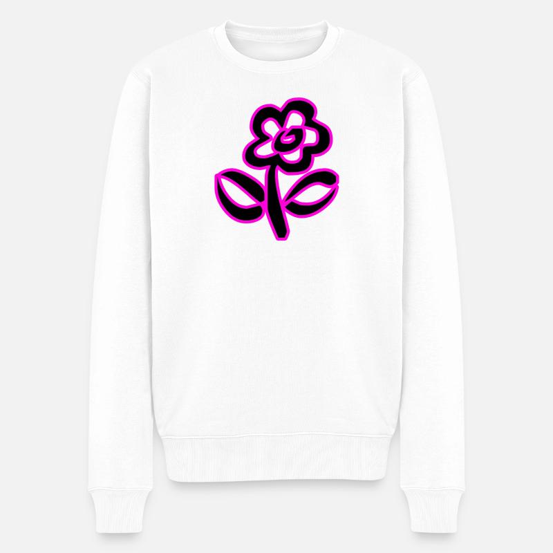 Blumen - Männer Premium Bio Pullover - Weiß