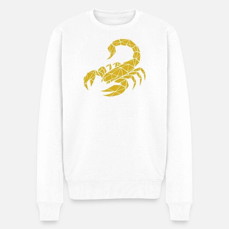 Skorpion – Kraft & Geheimnis - Männer Premium Bio Pullover - Weiß