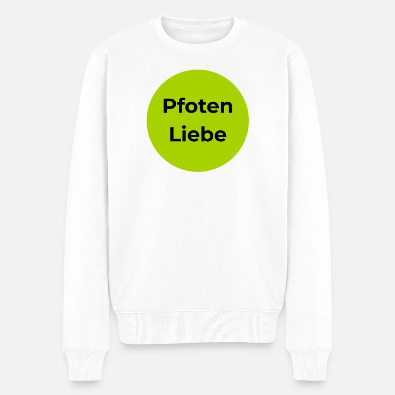 Pfoten Liebe Kreisdesign - Männer Premium Bio Pullover - Weiß