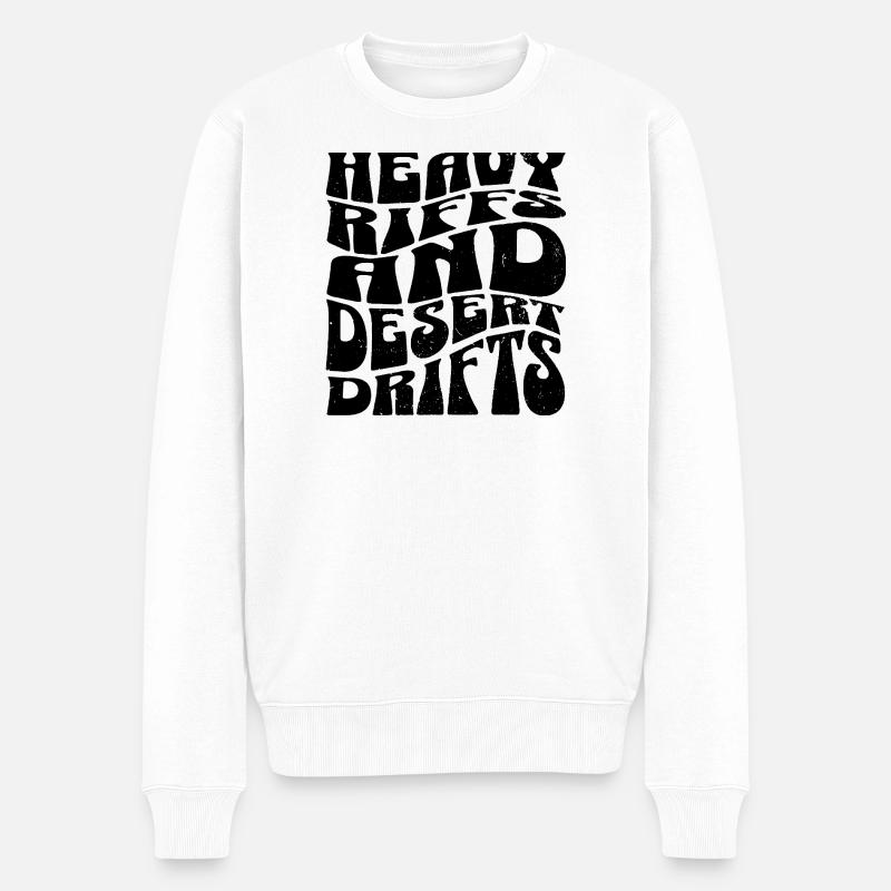 Riffs denses et dérives désertiques - Pull Premium bio Homme - blanc