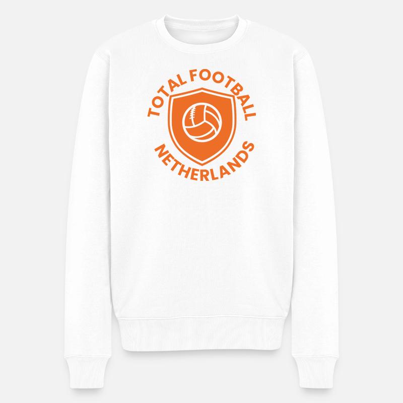 Dutch Shield Volleyball-Emblem - Männer Premium Bio Pullover - Weiß