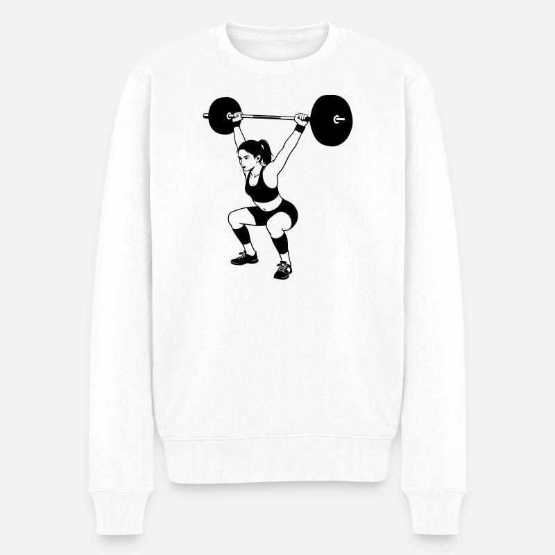 Gewichtheben - Männer Premium Bio Pullover - Weiß