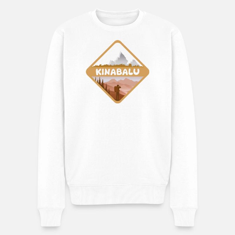 Kinabalu - Männer Premium Bio Pullover - Weiß