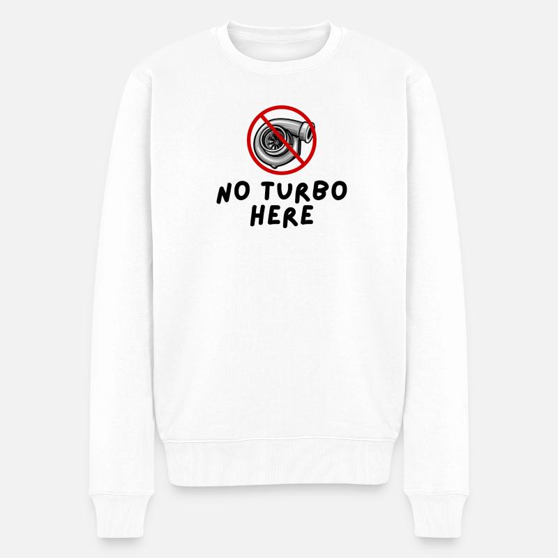 JDM sticker - no turbo here - Pull Premium bio Homme - blanc