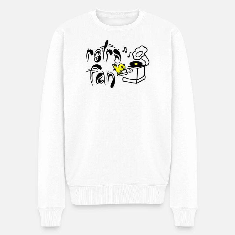 Retro Fan - Männer Premium Bio Pullover - Weiß