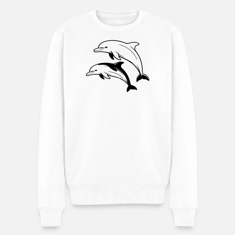 Delphine - Männer Premium Bio Pullover - Weiß