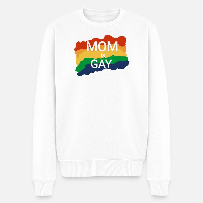 Lesbisch Mutter zum Mutterwürdigkeiten  - Männer Premium Bio Pullover - Weiß