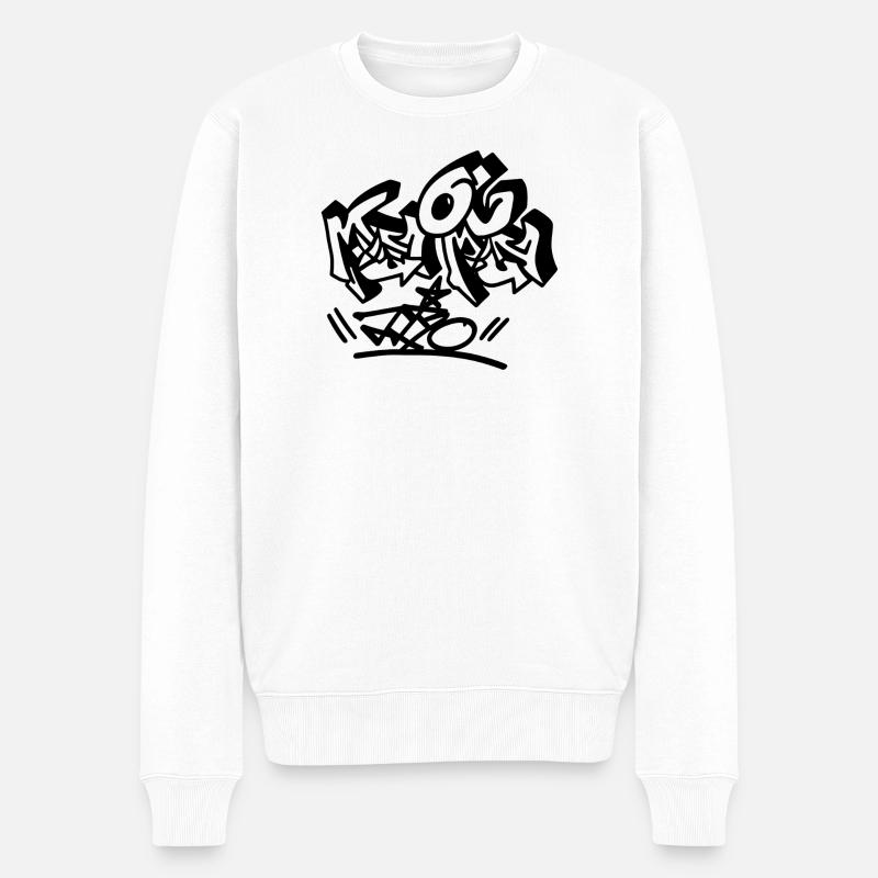 Explosive Graffiti Buchstaben - Männer Premium Bio Pullover - Weiß