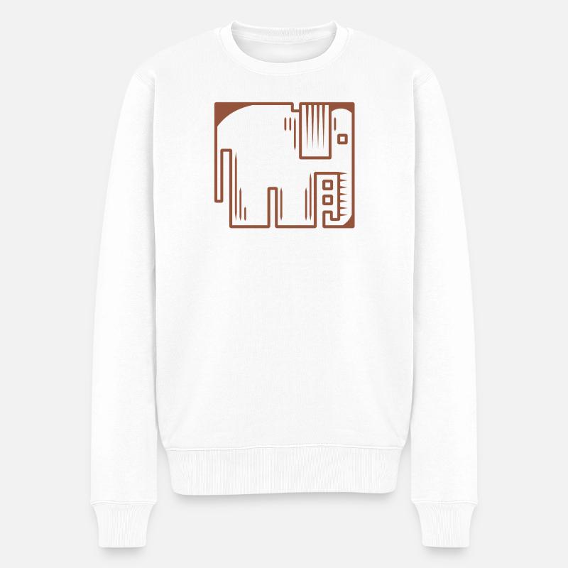 Éléphant - Pull Premium bio Homme - blanc