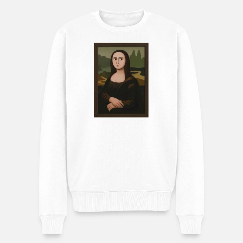 Mona Lisa Reduziert LandschaftsEdition - Männer Premium Bio Pullover - Weiß
