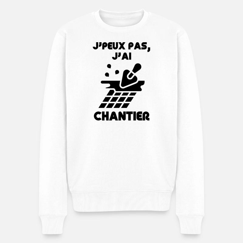 Je peux pas j'ai chantier  - Pull Premium bio Homme - blanc