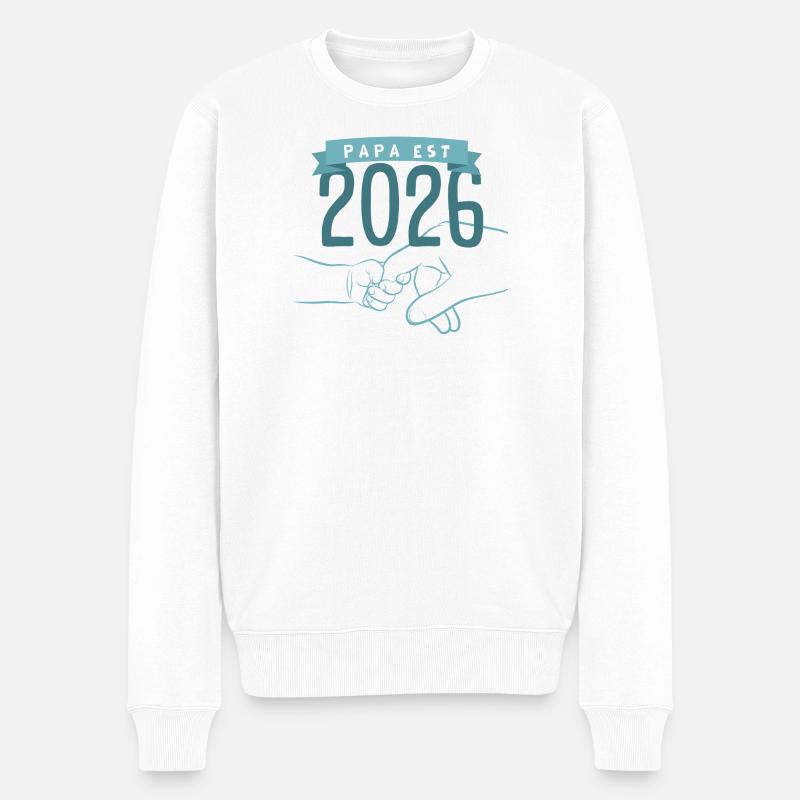 papa2026 - Männer Premium Bio Pullover - Weiß