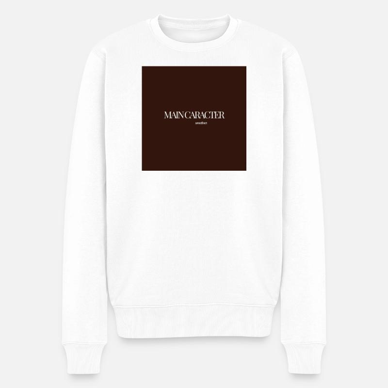 "CARACTER SOMETIMES" Grafik-T-Design - Männer Premium Bio Pullover - Weiß