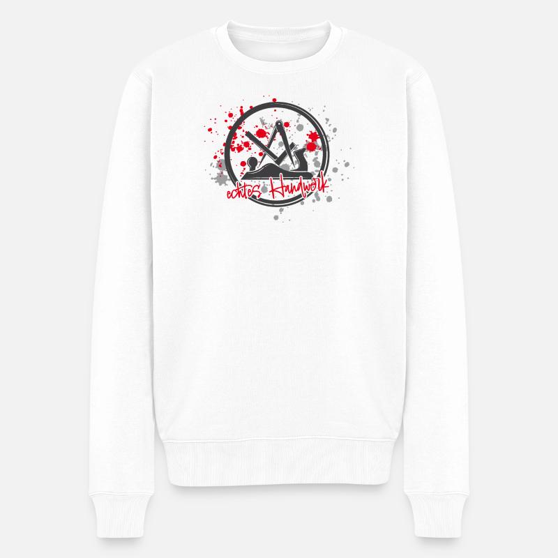 Schreiner Stolz grey-red-small - Männer Premium Bio Pullover - Weiß