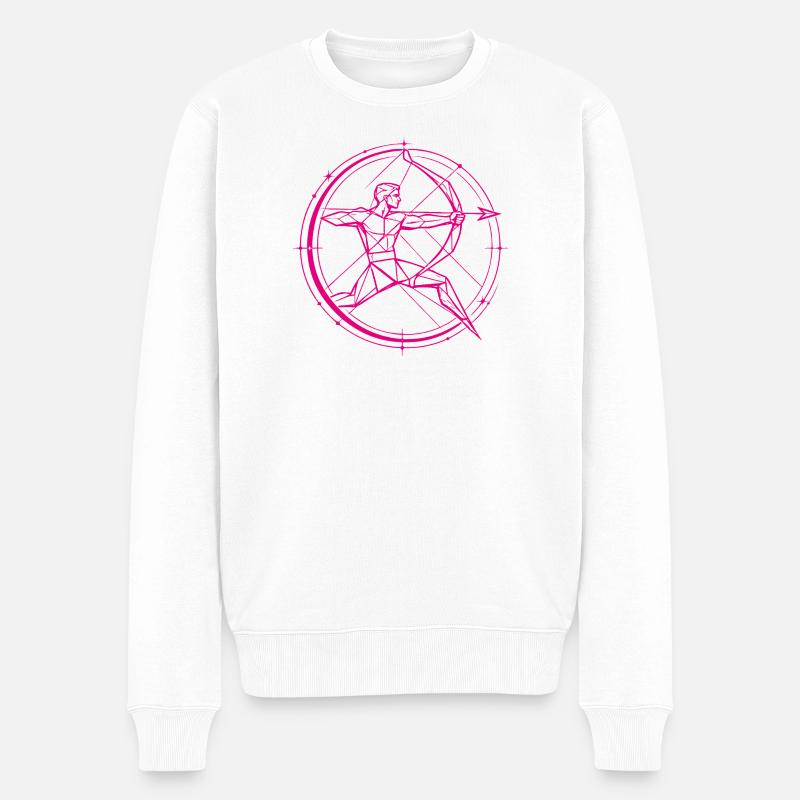 Schütze Sternzeichen – Ziel & Freiheit - Männer Premium Bio Pullover - Weiß