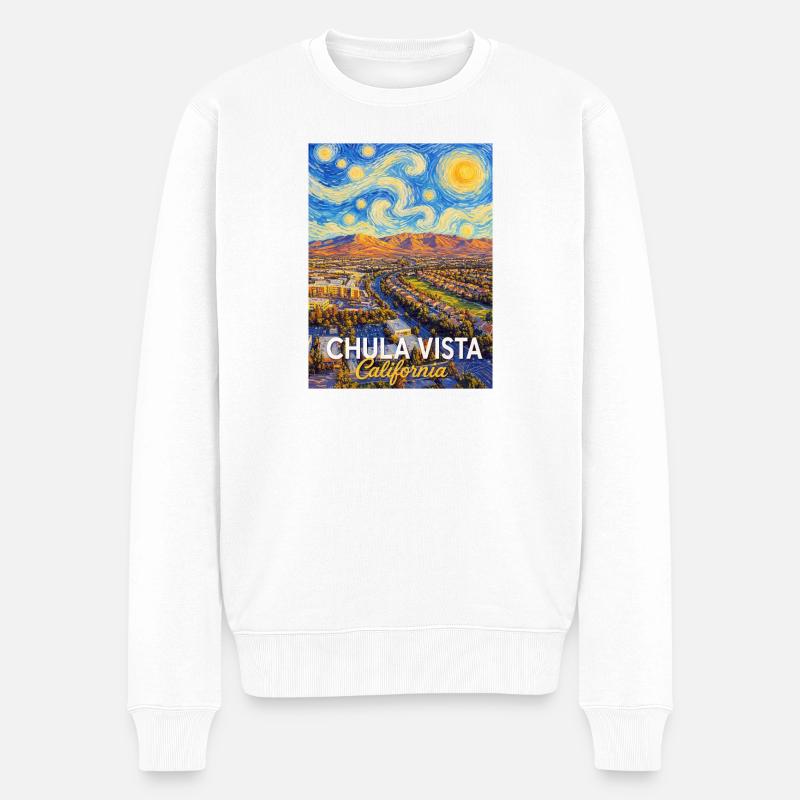 Chula Vista California Sternennacht  - Männer Premium Bio Pullover - Weiß