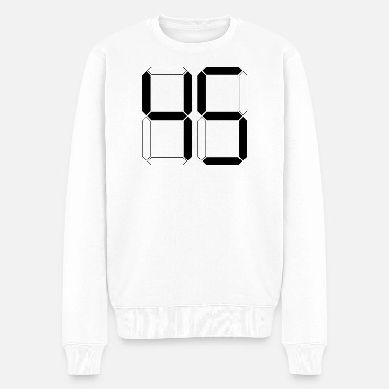 NUMMER 45 Fünfundvierzig Geschenk Digital - Männer Premium Bio Pullover - Weiß