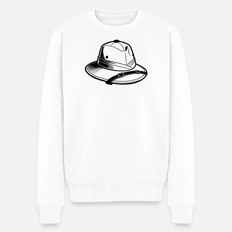Chapeau de safari - Pull Premium bio Homme - blanc