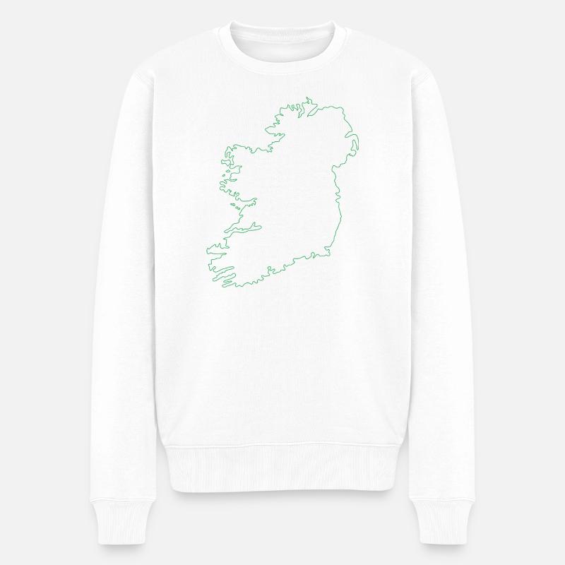 Irland-Karte - Männer Premium Bio Pullover - Weiß