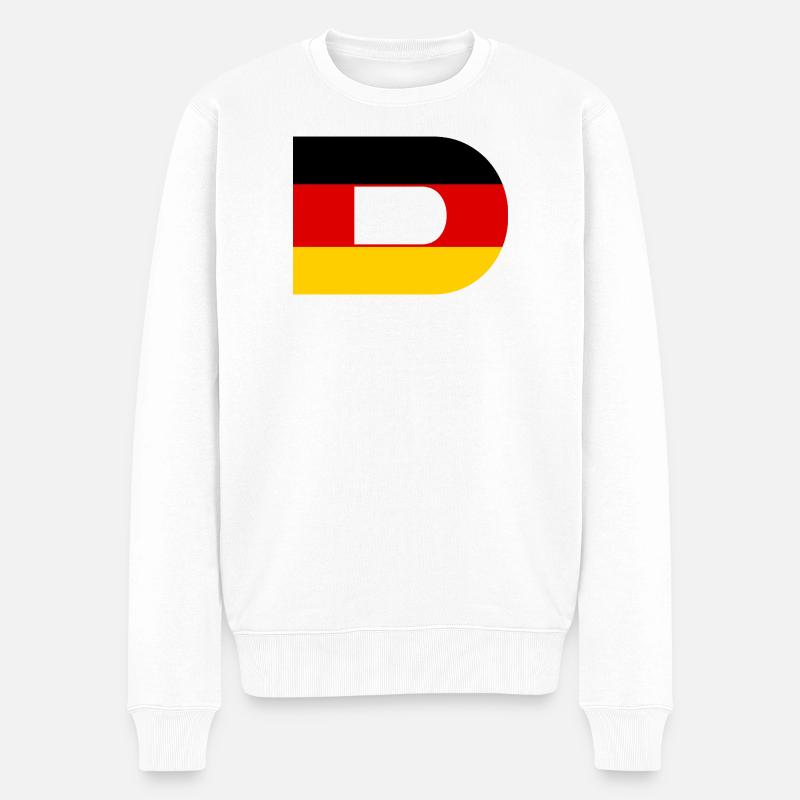 D- Deutschland Flagge Stil - Männer Premium Bio Pullover - Weiß