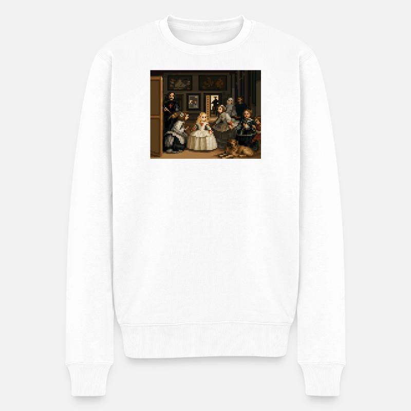 Las Meninas pixélifiées - Pull Premium bio Homme - blanc