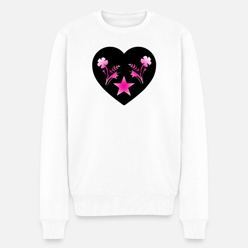 Blumen - Männer Premium Bio Pullover - Weiß