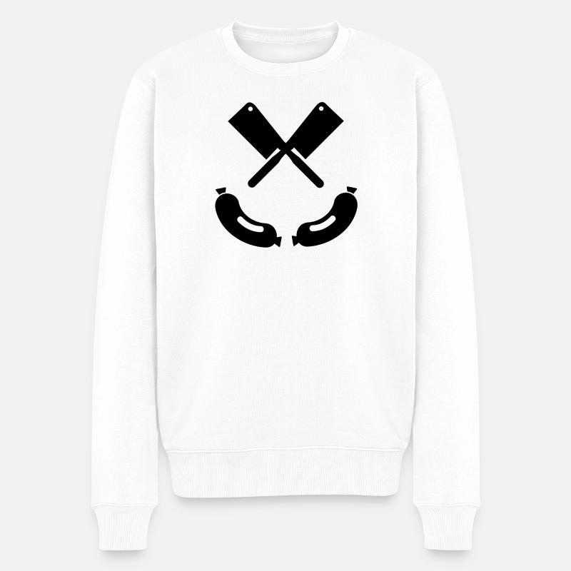 Metzger - Männer Premium Bio Pullover - Weiß