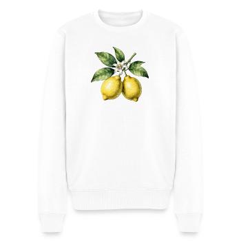 Botanical Lemon Trees Watercolor - Men's Premium Organic Jumper - white - Front - Thijin (182cm)