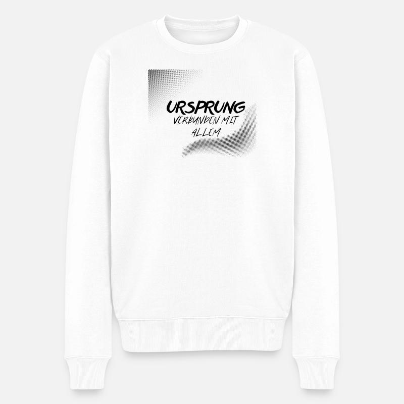 URSPRUNG – Verbunden mit Allem - Männer Premium Bio Pullover - Weiß
