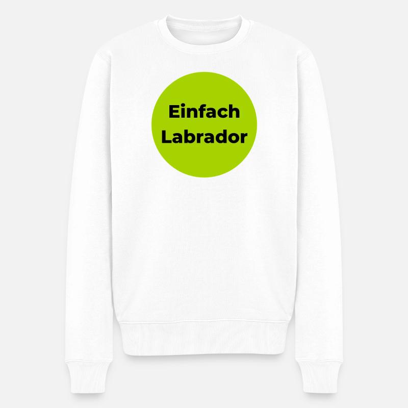 Einfach Labrador Minimaler Hundelook - Männer Premium Bio Pullover - Weiß