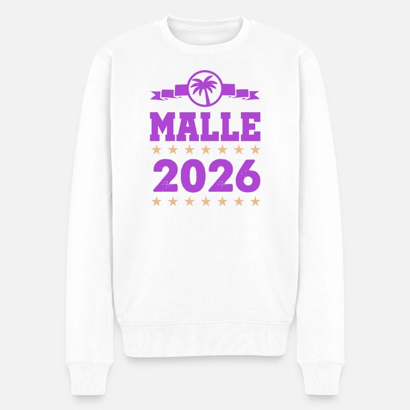 Malle 2026 Logo - Männer Premium Bio Pullover - Weiß