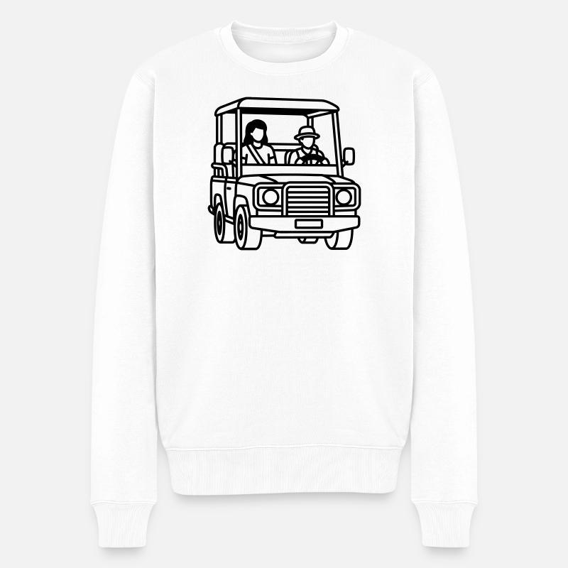 Safari - Männer Premium Bio Pullover - Weiß
