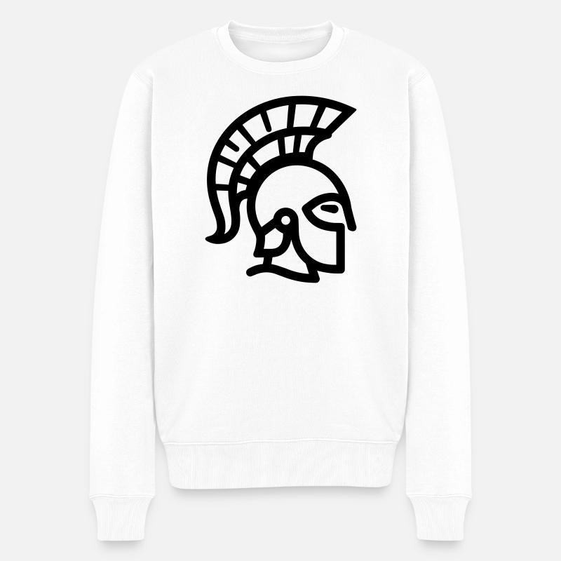 Spartanisch - Männer Premium Bio Pullover - Weiß