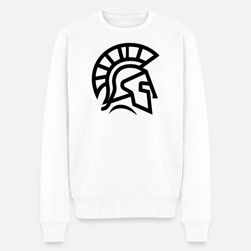 Spartanisch - Männer Premium Bio Pullover - Weiß