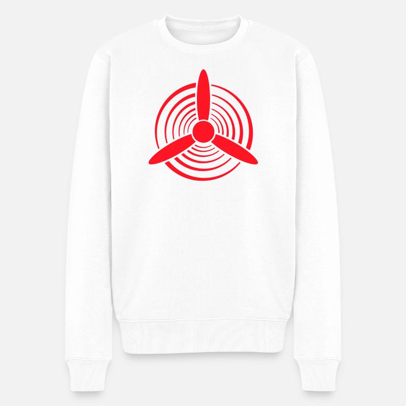 Roter Propeller - Männer Premium Bio Pullover - Weiß