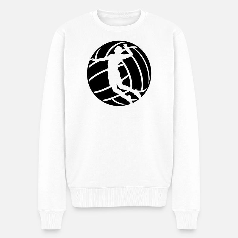 Volleyball - Männer Premium Bio Pullover - Weiß