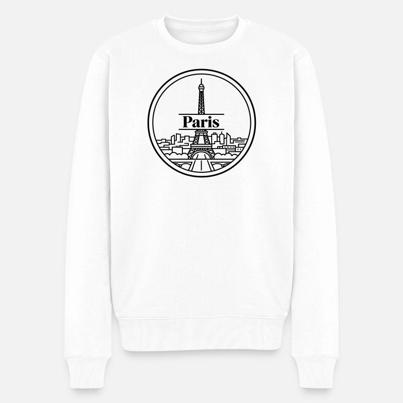 Paris - Männer Premium Bio Pullover - Weiß