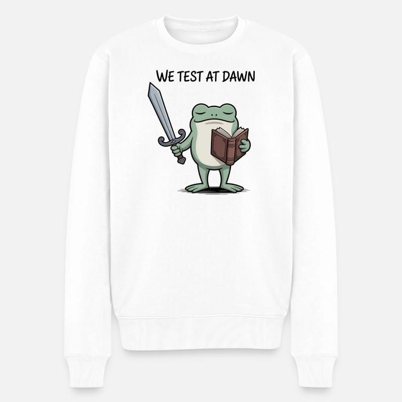 Chevalier Grenouille de Test de l’Aube - Pull Premium bio Homme - blanc