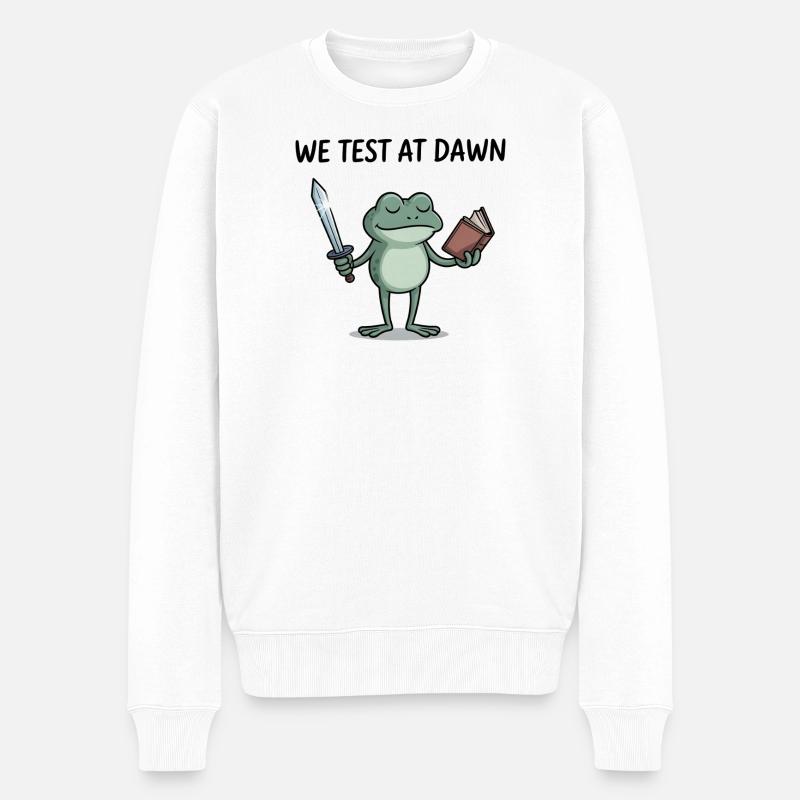 Le Chevalier Grenouille à l’Aube - Pull Premium bio Homme - blanc