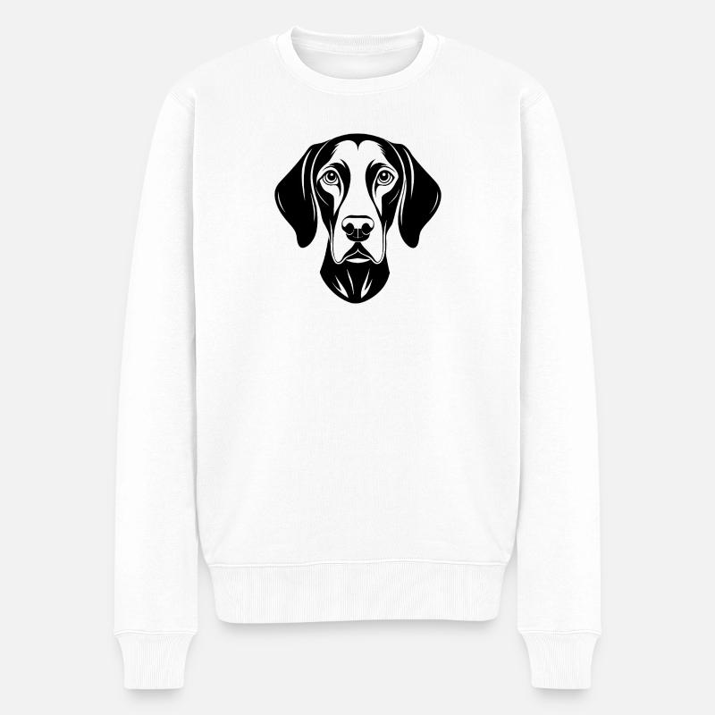 Deutscher Kurzhaar-Pointer - Männer Premium Bio Pullover - Weiß