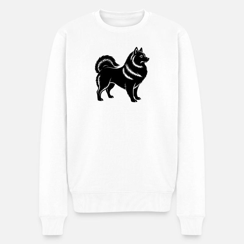 Japanischer Spitz - Männer Premium Bio Pullover - Weiß
