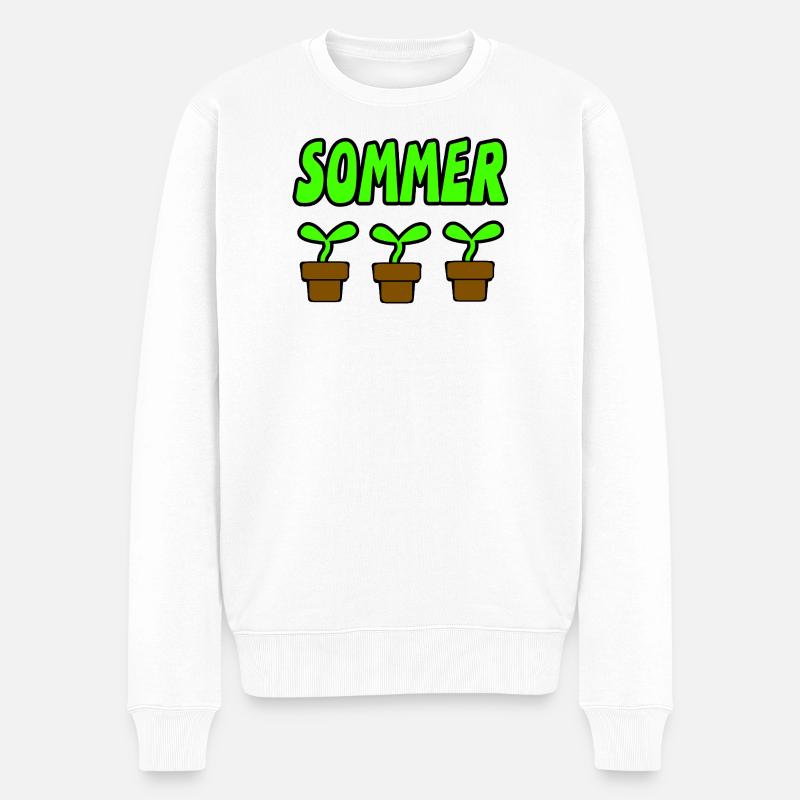 Sommer - Männer Premium Bio Pullover - Weiß